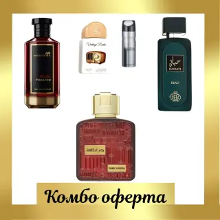 Fragrance World Montera Rouge Tobacco + Lattafa Ramz Gold + Fragrance World Hayaati Beau + Мини: Lattafa Vintage Radio + Дезодорант